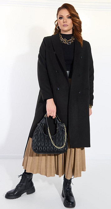 Стильное черное пальто (52) Киев - изображение 2