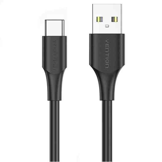 Кабель USB 2.0 AM-Type-C M, 1.5 м, 60W PVC чорний Vention Вінниця