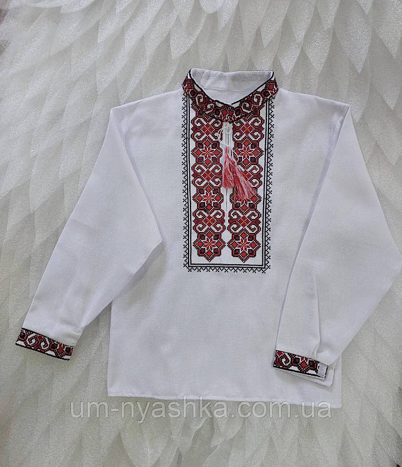 Вишиванка на домотканному полотні для хлопчика "Легенда" червона із синім р.110 Кривий Ріг - фото 7