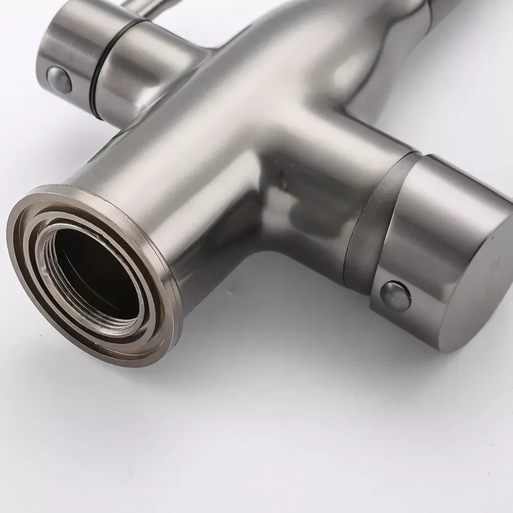 Смеситель для кухни под фильтр Frap F4396-15 с гибким изливом графит/черный Киев - изображение 4