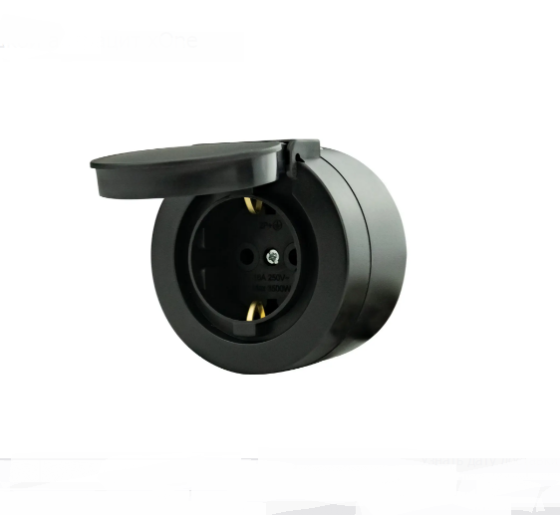 Розетка накладна 1-на з кришкою IP54 антрацит xOne 16А Харків