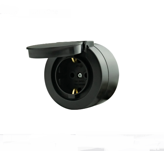 Розетка накладна 1-на з кришкою IP54 антрацит xOne 16А Харків - фото 2