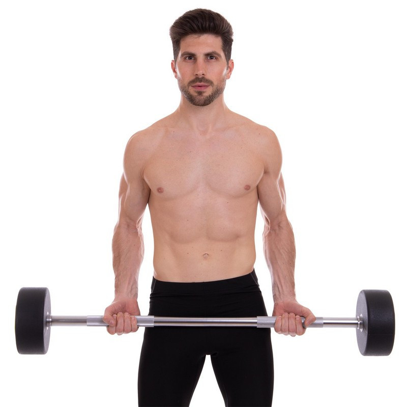 Штанга фіксована пряма поліуретанова Zelart 2689-40 довжина 112 см вага 40 кг Київ - фото 7