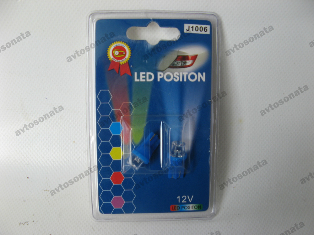 Лампочка без цок.Т10 1LED синяя широкоуг. J1006 (пара) Винница - изображение 2