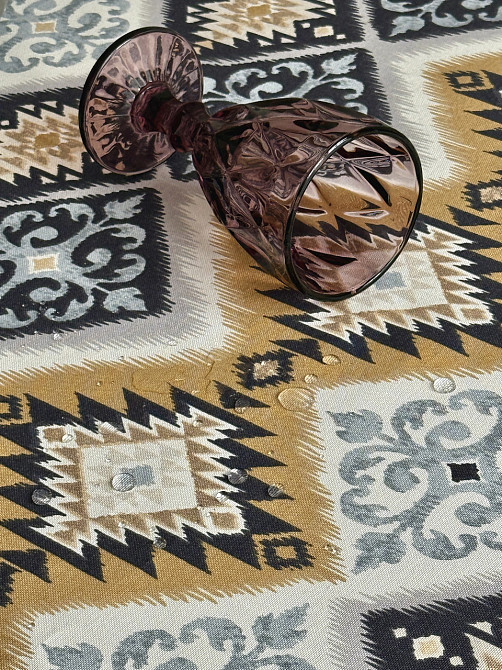 Ecotton Скатертина столова Ecotton DUCK 150х170 см водовідштовхувальна Орнамент синьо-жовта (25 Коломыя - изображение 9