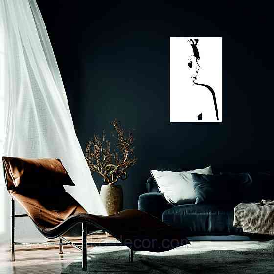 Декоративное настенное Панно «Девушка» Декор на стену 110*66 см, Белый Киев