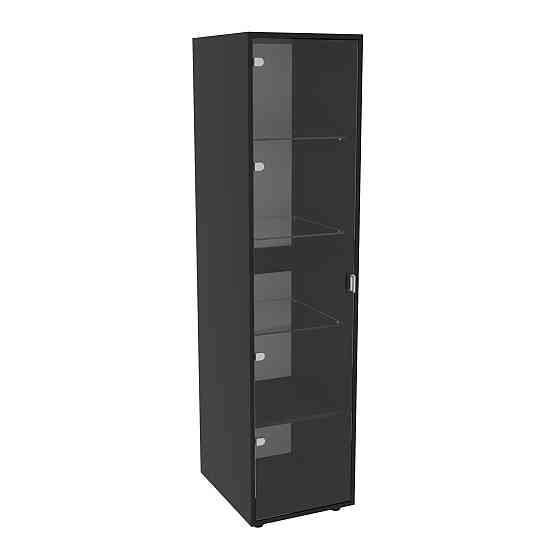 Пенал со стеклом Hugo H-4, Антрацит, 420/520/1700 Львов