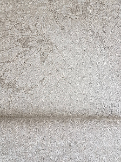 Шпалери метрові вінілові на флізеліні A.S.Creation Sylvana 1.06x10 листя штукатурка коричневе срібло 79125-4 Київ - фото 4