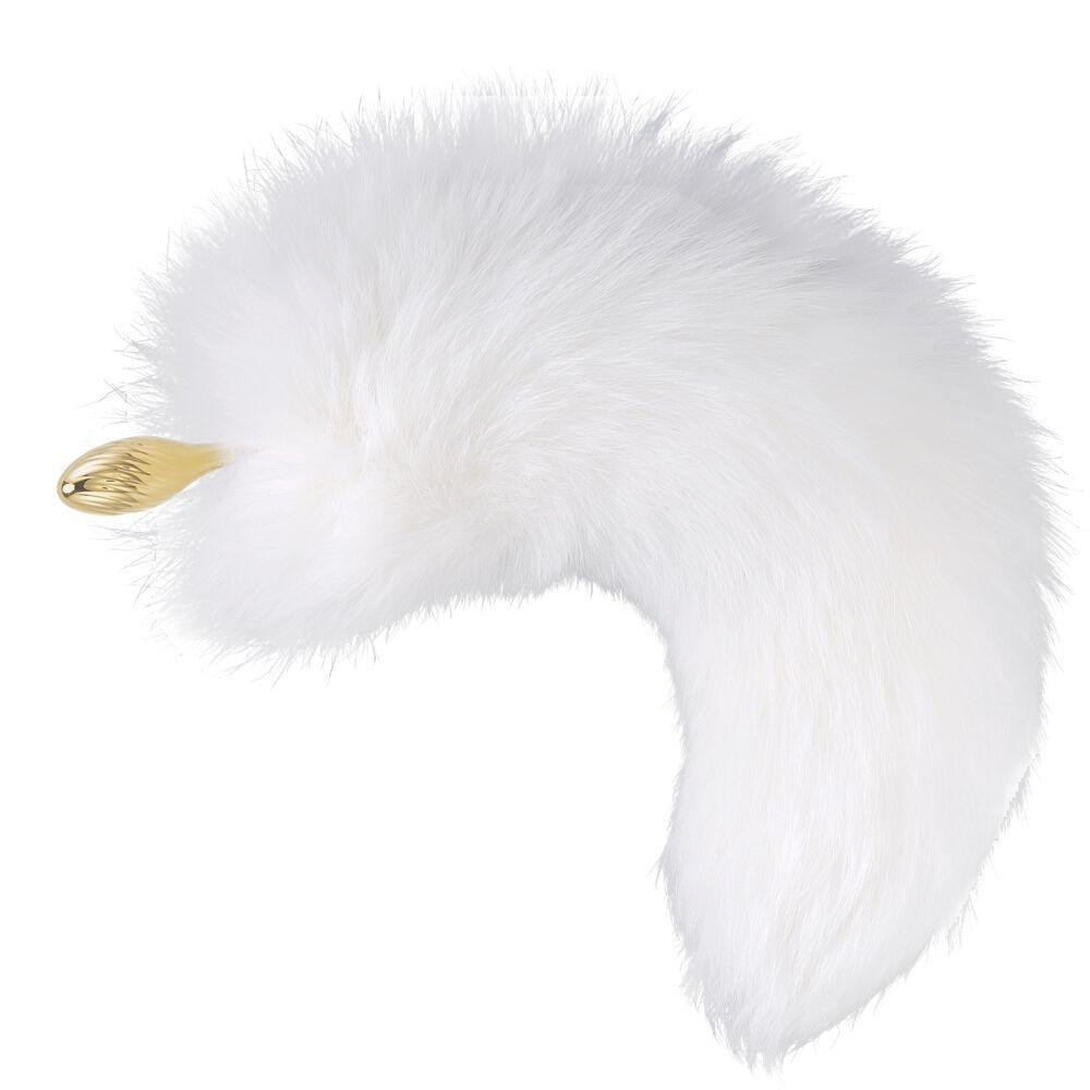 Металевий Анальна пробка Лисий хвіст LOCKINK SEVANDA White Fox-Tail Anal Pear-shape Plug Sex Aura Київ - фото 1