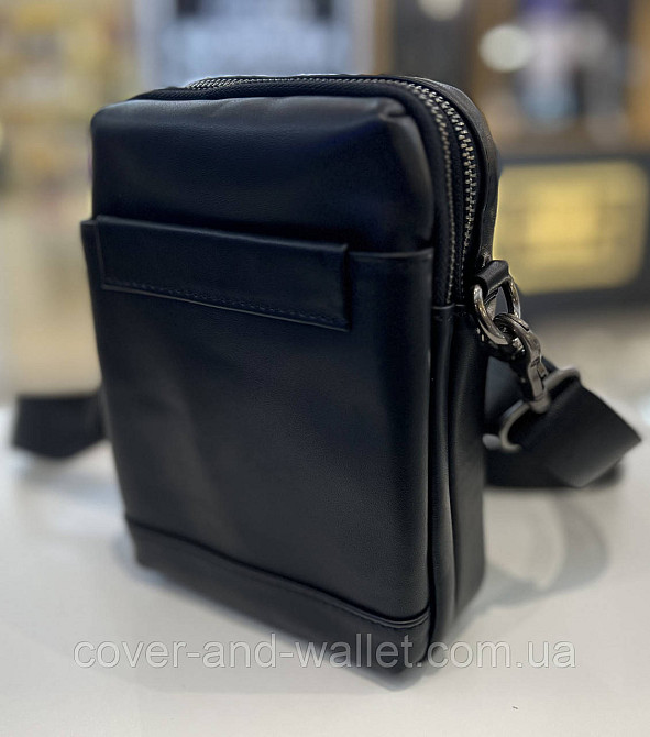 Мініатюрна чоловіча сумка на плече з гладкої шкіри на дві блискавки ST 1631 Київ - фото 5
