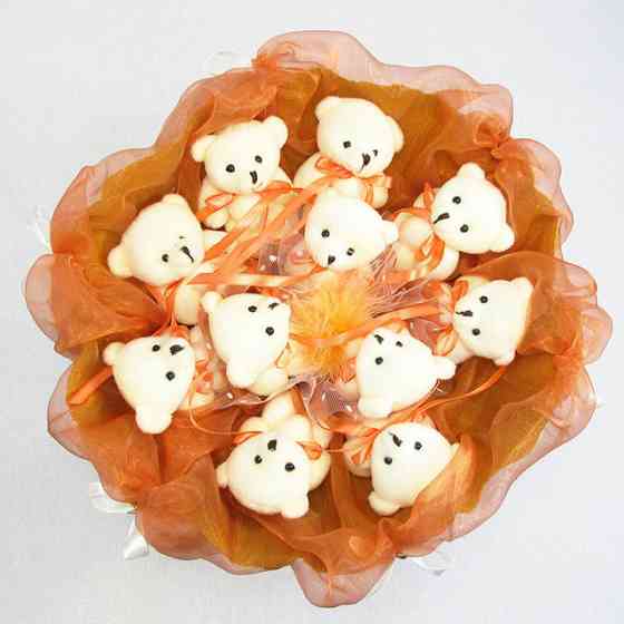 Букет из мягких игрушек 11 мишек 5283IT терракотовый Винница