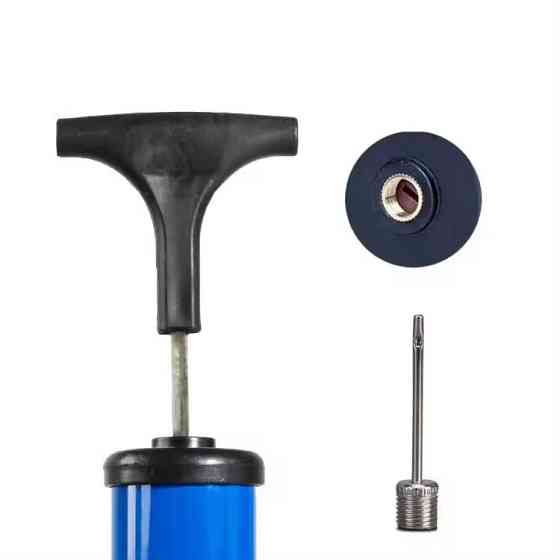 Ручной насос для мячей 8-ми дюймовый с металическими и пластиковыми иглами CZST-022 синий Каменец-Подольский