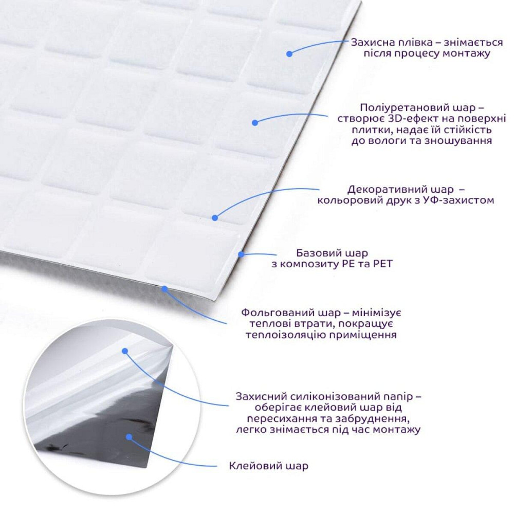 Самоклеющаяся полиуретановая плитка 235х235х1мм (D) SW-00001940 Днепр - изображение 2