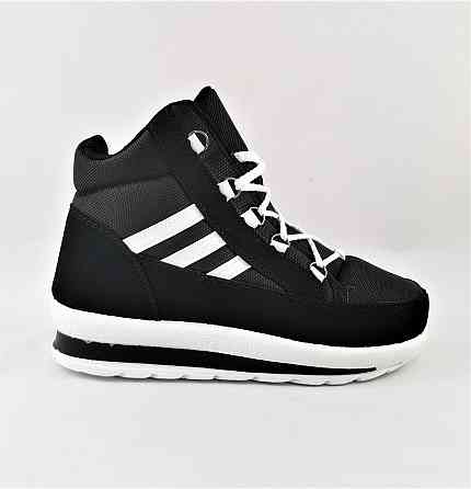 Зимові жіночі Кросівки на хутрі Чорні Снікерси в стилі Ad!das (розміри: 36) Дніпро