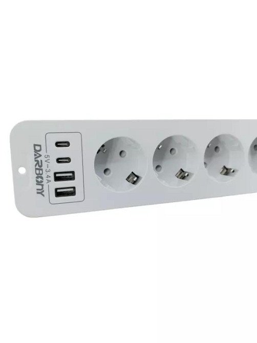 Врізний подовжувач на 4 розетки 2*USB, 2*Type C DARBONY Луцьк - фото 2