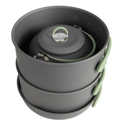 Набір туристичного посуду Bo-Camp Explorer XL Hard Anodized 4 предмети Сірий/Зелений (2200249) Вінниця - фото 5