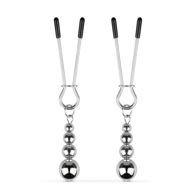Затискачі для сосків Bedroom Fantasies: Nipple Clamps with Beaded Chain - Silver Sex Aura Київ - фото 3