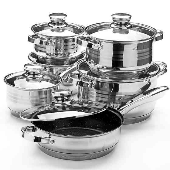 Набір посуду з нержавіючої сталі 12 предметів,Zepline ZP-075 SBR Київ