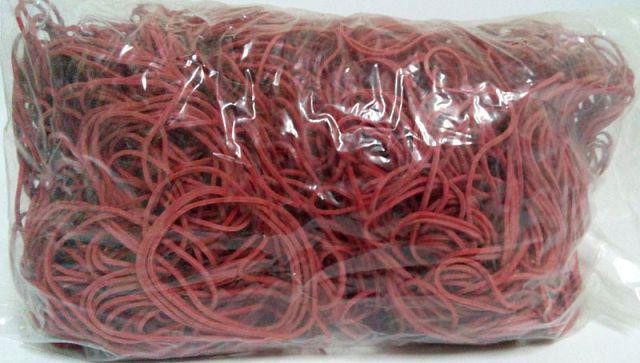 Резинки для денег канцелярские Plast №70 красные, банковские фиксирующие резинки для купюр 1.5 мм, 1 кг (1 пачка) Харьков - изображение 2