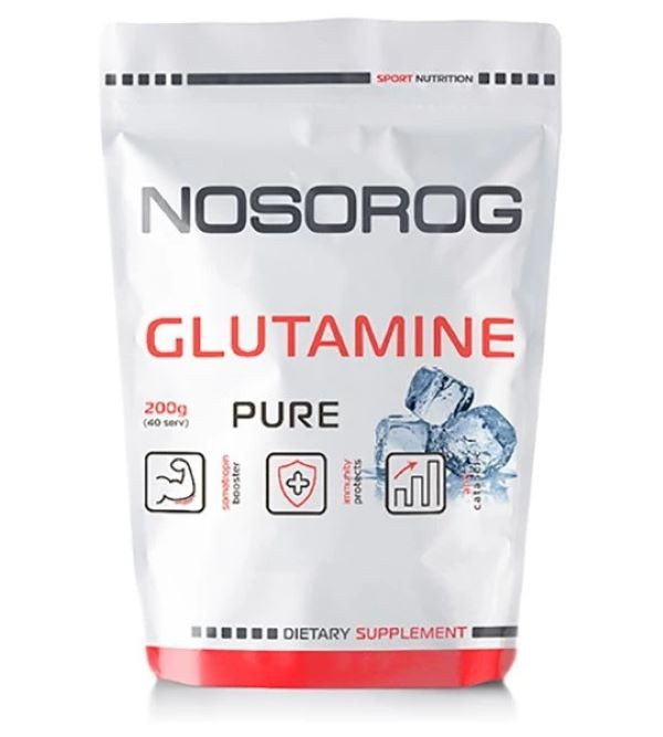 Амінокислота Nosorog Nutrition Glutamine 200 гр (Без смаку) Луцьк - фото 1