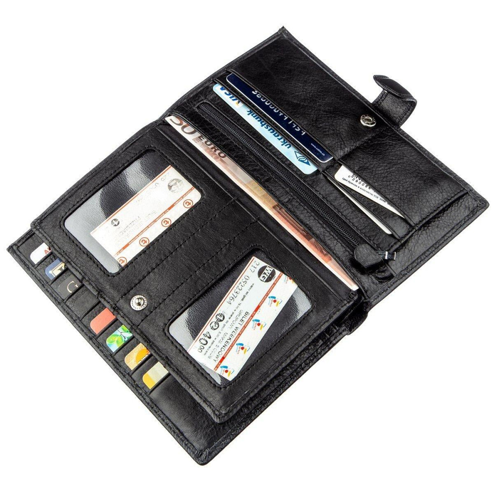 Гаманець-візитниця для чоловіків ST Leather 18831 Чорний Київ - фото 5