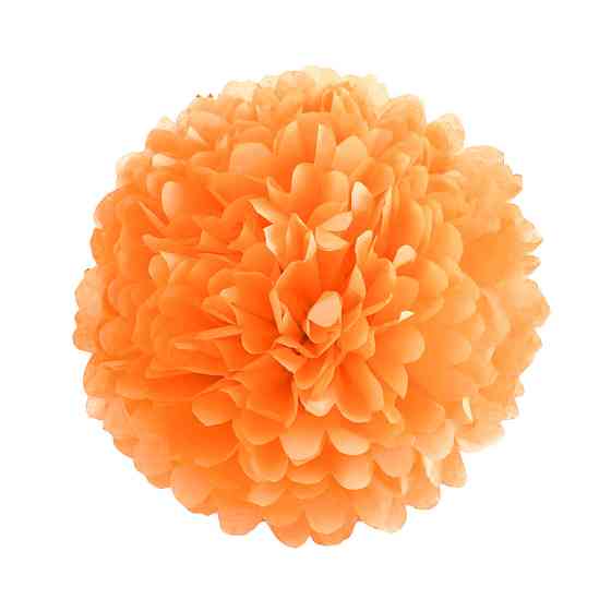 Помпон бумажный для праздника 15 см оранжевый Киев
