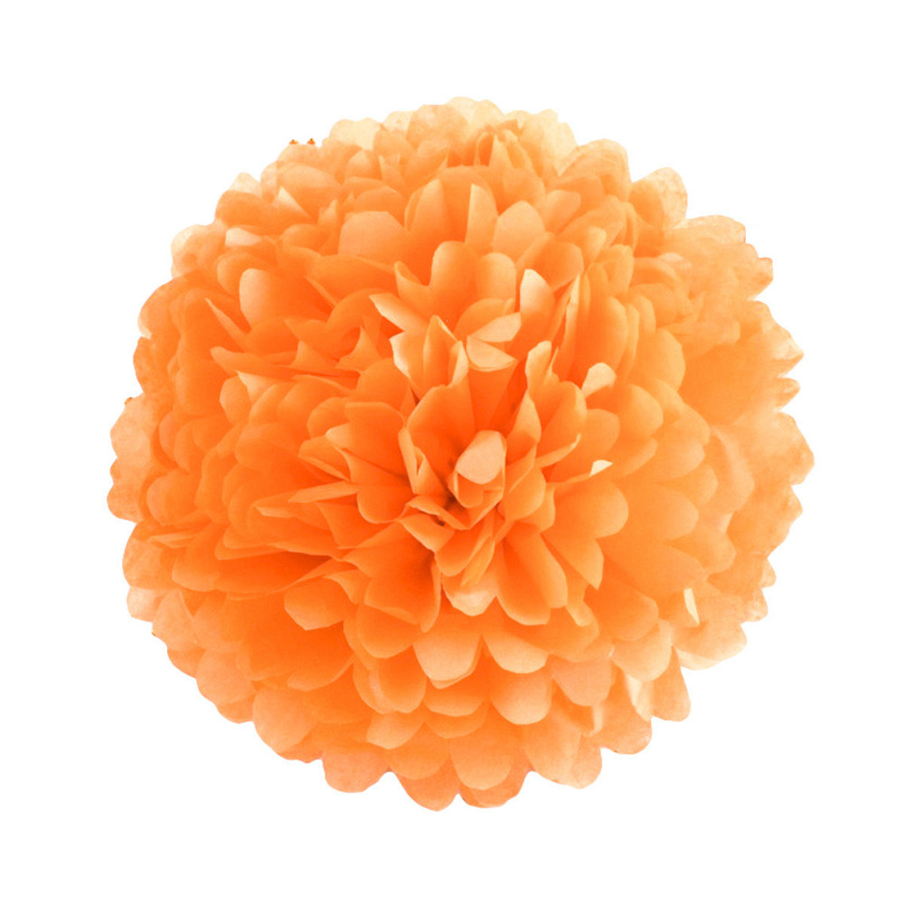 Помпон бумажный для праздника 15 см оранжевый Киев - изображение 1