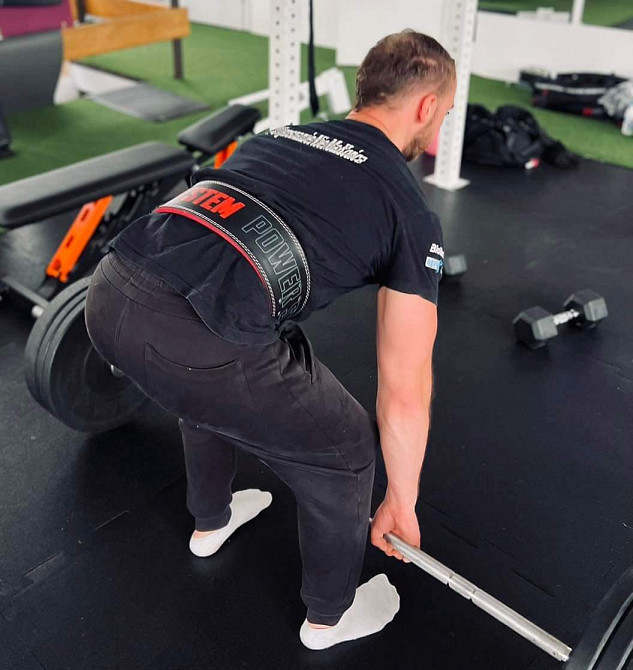 Пояс для важкої атлетики Power System PS-3830 Beast шкіряний Black/Red L Луцьк - фото 10