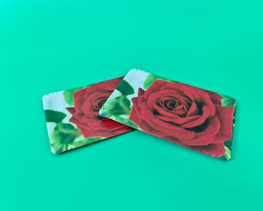 Тарілки святкові паперові 15 * 22 см "No12" Червона троянда 10 шт (1 пачка) Харків - фото 1