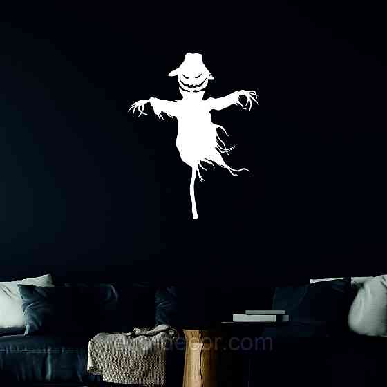 Декоративне настінне Панно «Пугало. Гелловін », Декор на стіну 110*87 см, Білий Київ