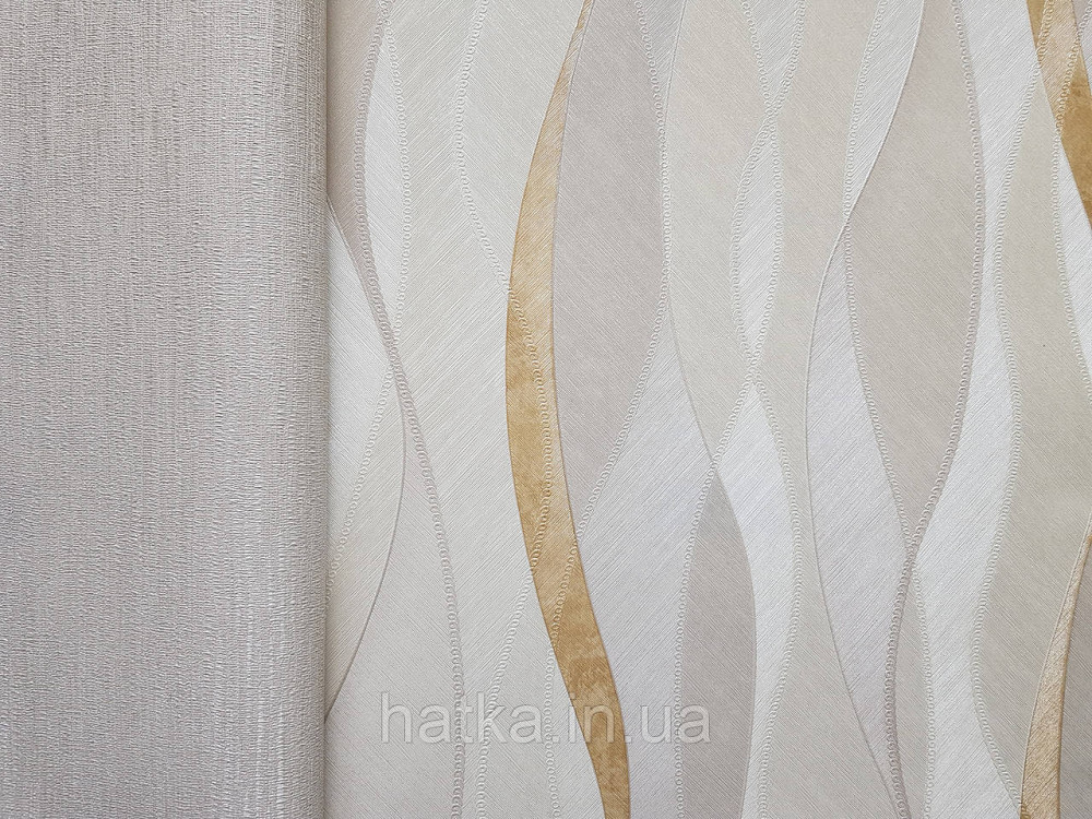 Шпалери вінілові на флізеліні гарячого тиснення DU&KA 1.06х10 вензель основа під штукатурку сірі коричневі Київ - фото 2