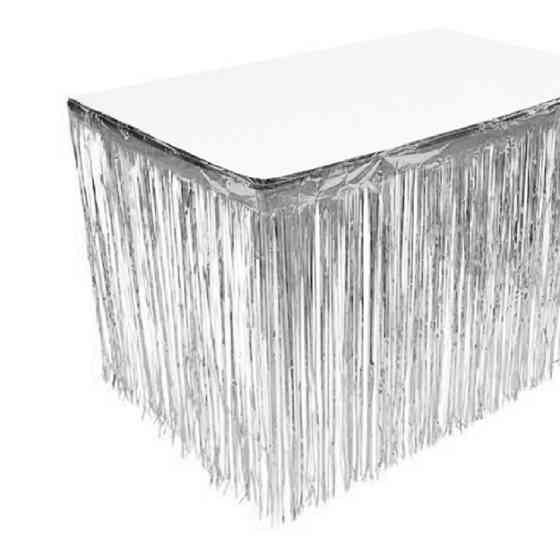 Дождик широкий на стену и стол 74 см на 274 см серебристый Киев