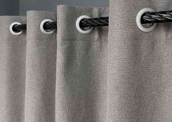 Комплект штор на люверсах VR-Textil Блэкаут двусторонний ASHEN NIGHT № 1848ш Кофейно-серый 150х270 см 2 шт (37-0289) Киев