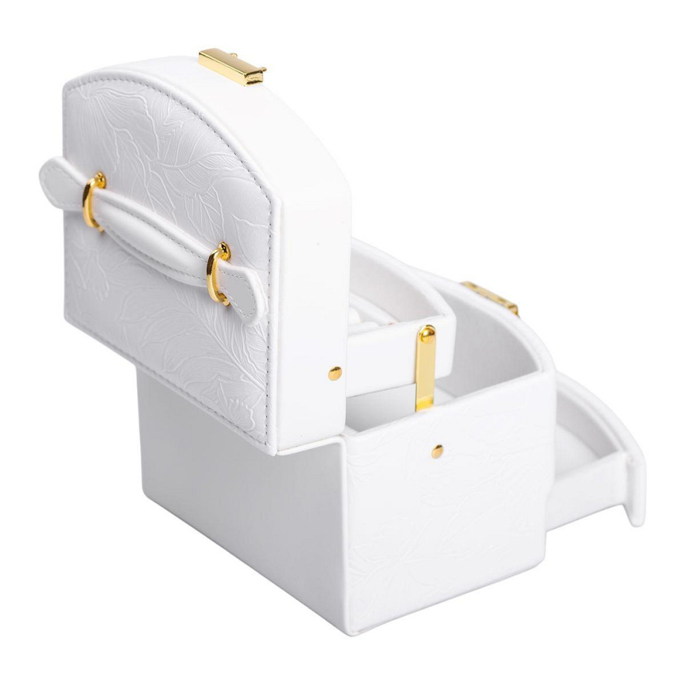 Шкатулка для украшений из эко кожи 3 яруса с замком органайзер для ювелирных изделий HP-5-23W Киев - изображение 5