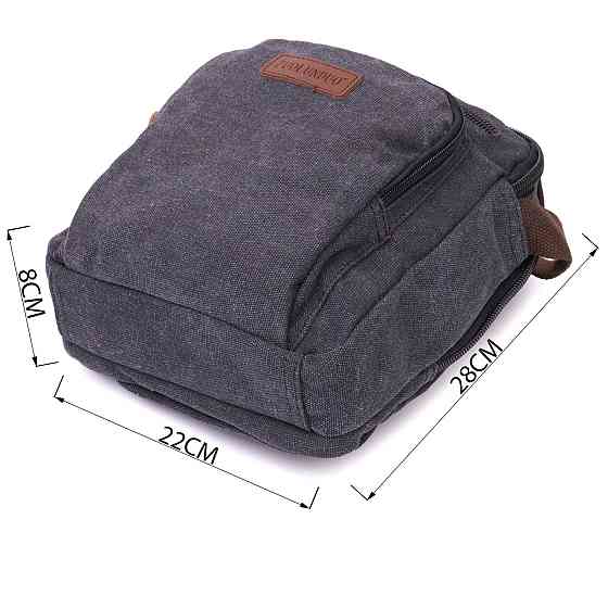 Функціональна вертикальна сумка для чоловіків із текстилю Vintage 22237 Чорний Київ