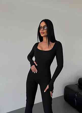 Жіночий стильний повсякденний комбінезон щільний рубчик трикотаж Одеса
