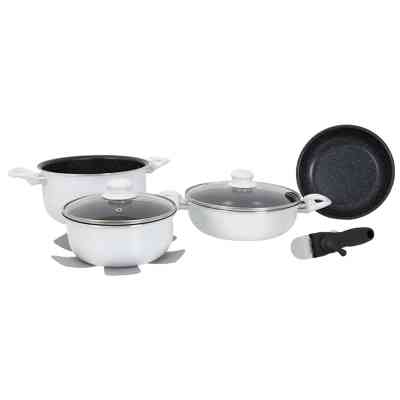 Набор посуды Gimex Cookware Set induction 7 предметів White (6977221) Винница