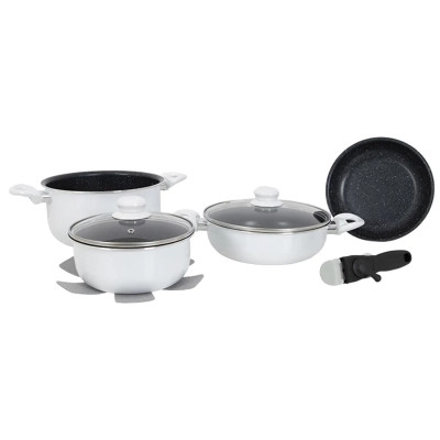 Набор посуды Gimex Cookware Set induction 7 предметів White (6977221) Винница - изображение 1