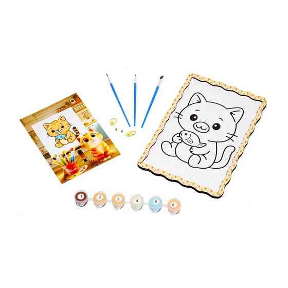 Дитячий набір для розпису по дереву "Котик" Puz-22980 формат А5 Вінниця