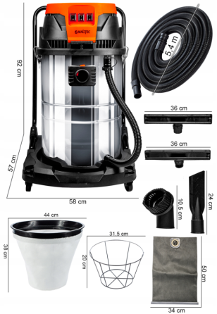 Промисловий пилосос трьох-турбінний 80 л Maltec (Польща) Київ