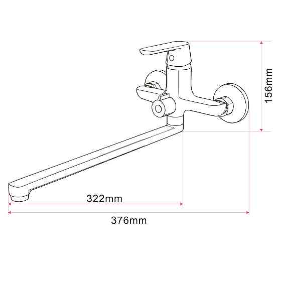 Смеситель для ванны Globus Lux Laguna GLA-0208N (000032043) Киев