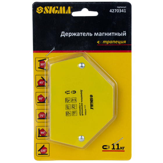 Тримач магнітний трапеція 11 кг 78*32*47*28,5мм (30,45,60,90,75,135°) SIGMA Житомир - фото 8