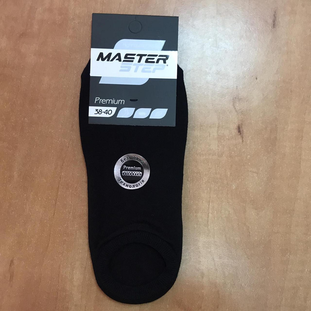 Носки хлопковые ультра короткие Master Step PREMIUM арт.7300 38-40, чорний Черновцы - изображение 1