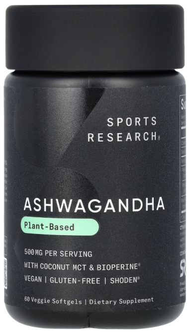 Ашваганда 500 мг Sports Research Ashwagandha 60 капс Київ - фото 1