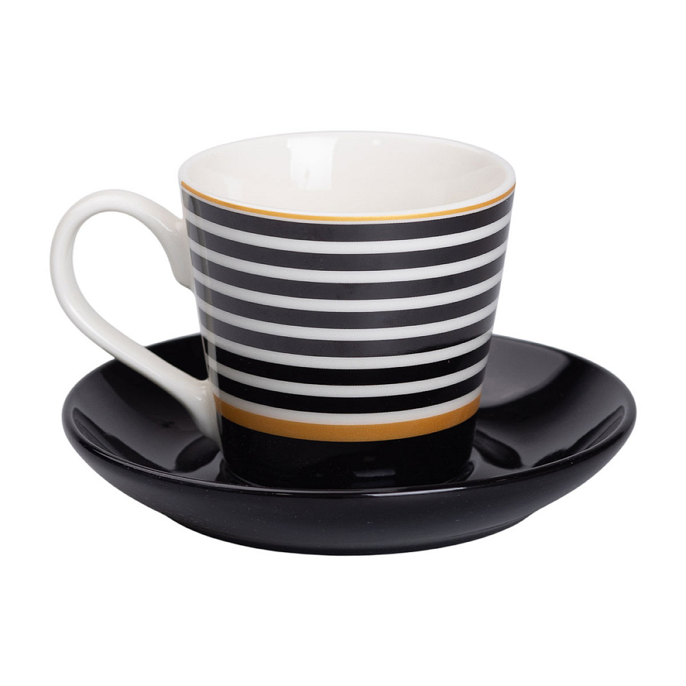 Liling Rongxiang Ceramic порцелянова чашка з чорним блюдцем 200 мл RX-N24708B Киев - изображение 3