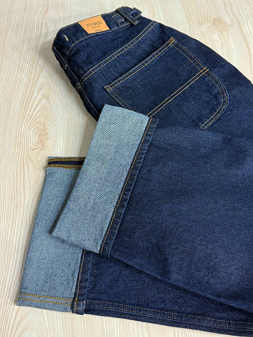 Джинси жіночі It’s Basic 3995 широкі з підворотом темно-сині, темно-синій, 40, 40, 87 см, 120 см Одеса - фото 2