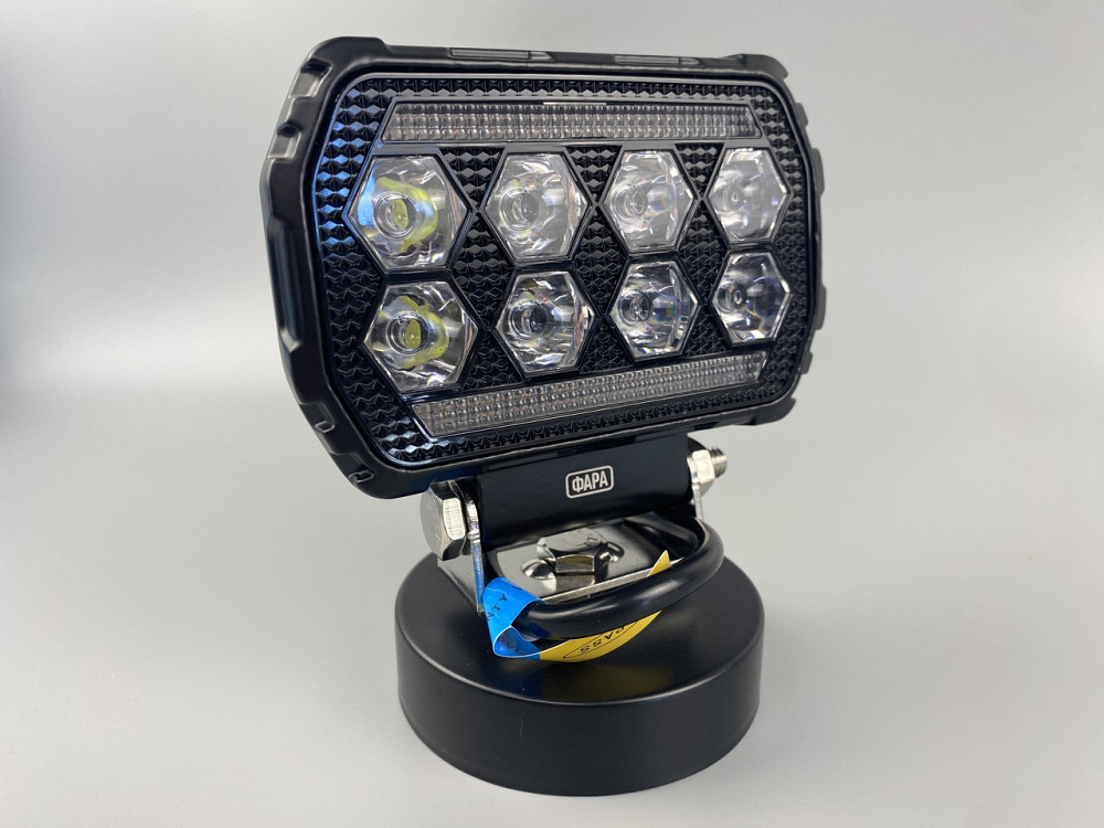 Фара LED квадратна 8 Led chip 12/24V. Широкий промінь + DRL світло + стробоскоп, світло 6500 К, IP67 Мукачево - фото 8