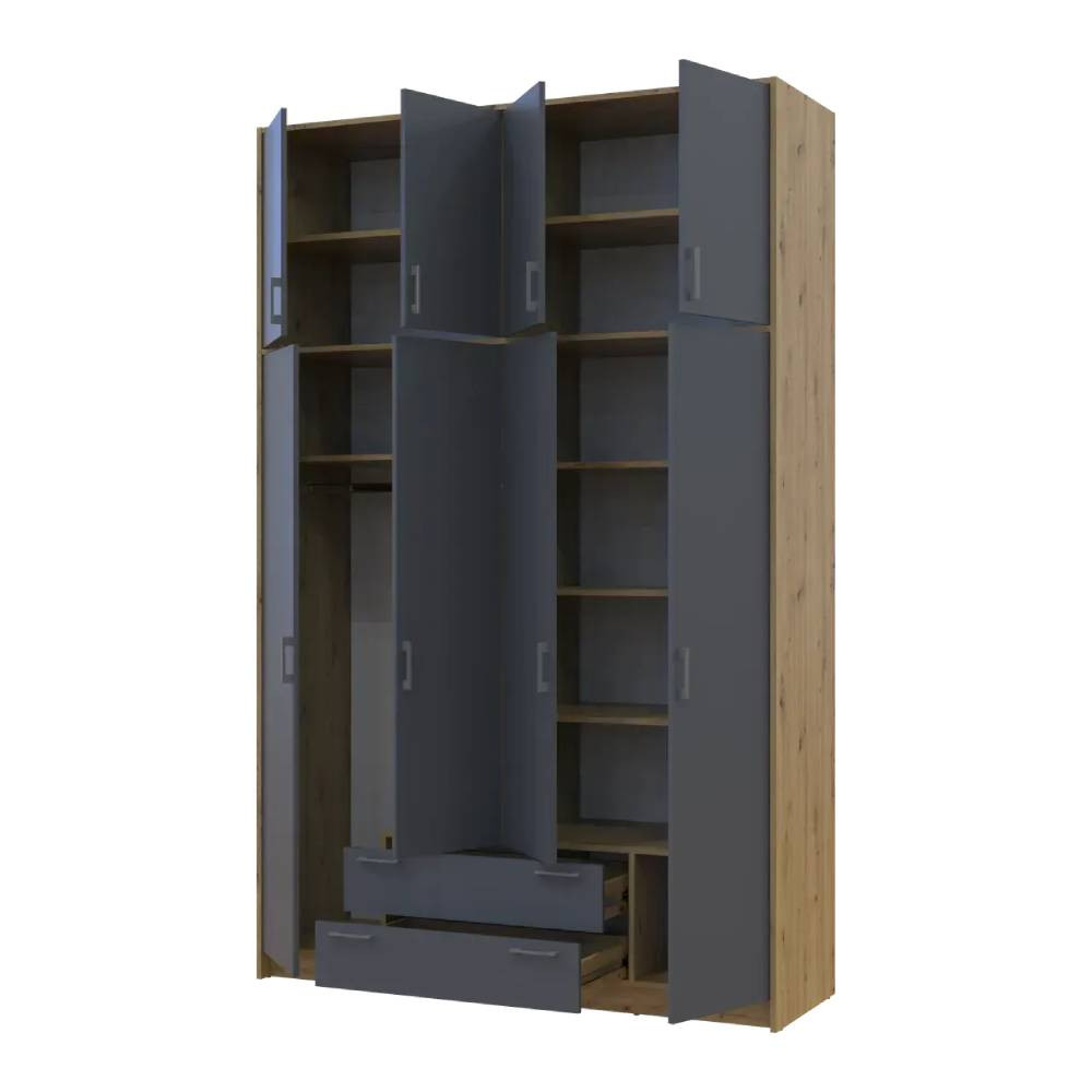 Антресоль высокая Doros Ронди Дуб Артизан/Графит 4 ДСП 160х52х65 (DRS-011907) Днепр - изображение 9