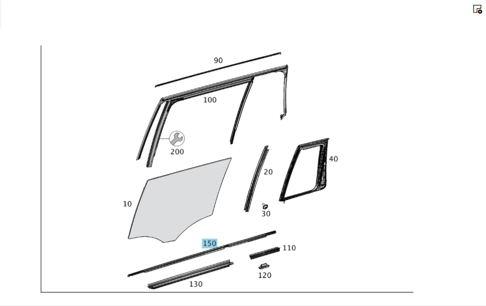 Mercedes-Benz  A1667351465 Хром молдинг зовні під склом задніх правих дверей GL/GLS X166 Одесса - изображение 11