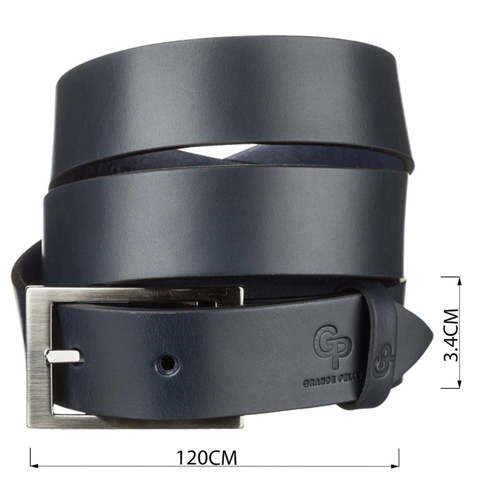 Ремінь чоловічий шкіряний Синій (GRANDE PELLE) Київ - фото 17